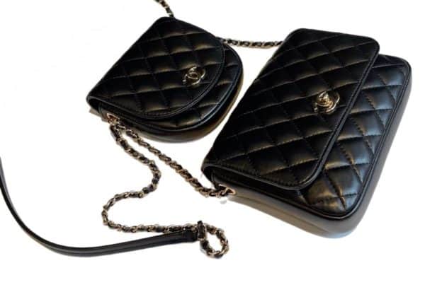 chanel double side pack leather bag 'la pausa' quilted c.2019 w/box coming soon