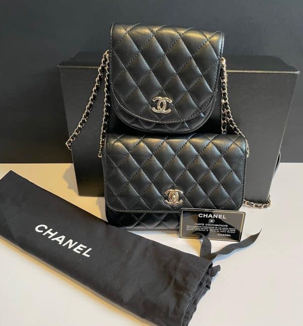 chanel double side pack leather bag 'la pausa' quilted c.2019 w/box coming soon