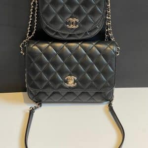 chanel double side pack leather bag 'la pausa' quilted c.2019 w/box coming soon