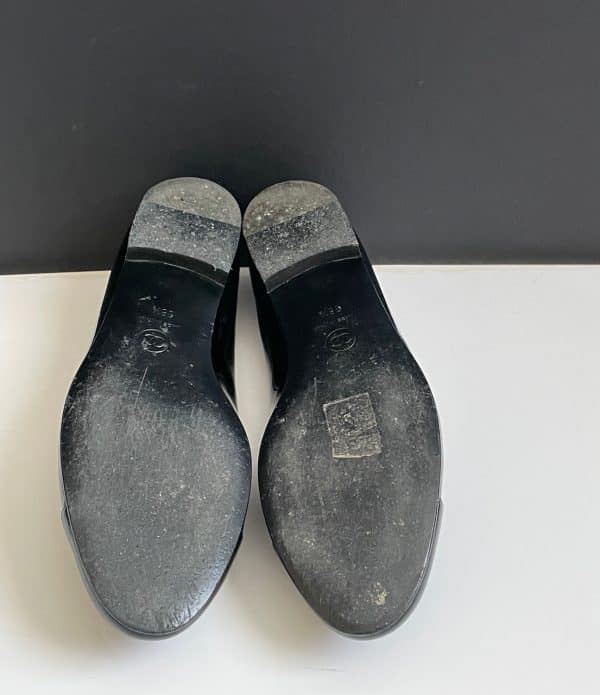 chanel leather ballet flats ballerina cc logo black bow shoes pumps w/box