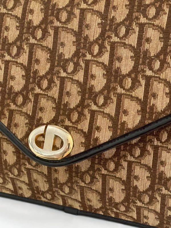 christian dior 1970 dior monogram clutch pouch shoulder chain bag vintage