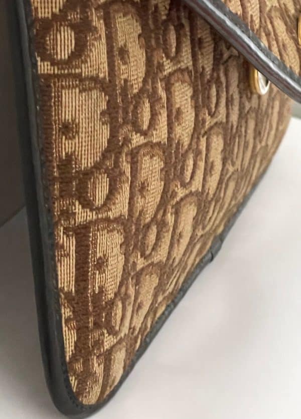 christian dior 1970 dior monogram clutch pouch shoulder chain bag vintage