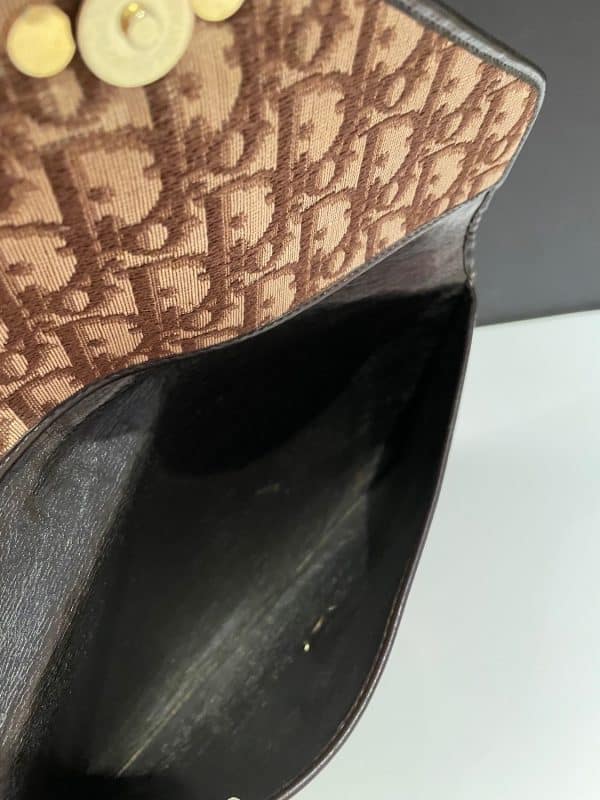 christian dior 1970 dior monogram clutch pouch shoulder chain bag vintage