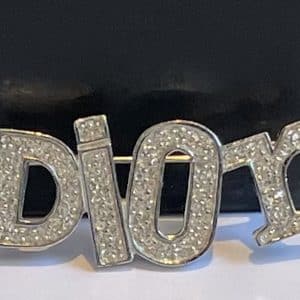 christian dior dio(r)evolution brooch pin white crystals silver metal