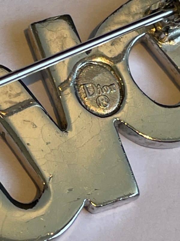 christian dior dio(r)evolution brooch pin white crystals silver metal