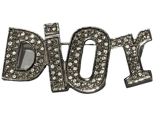christian dior dio(r)evolution brooch pin white crystals silver metal