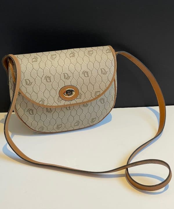 christian dior vintage bobby dior monogram honeycomb shoulder bag c.1990s
