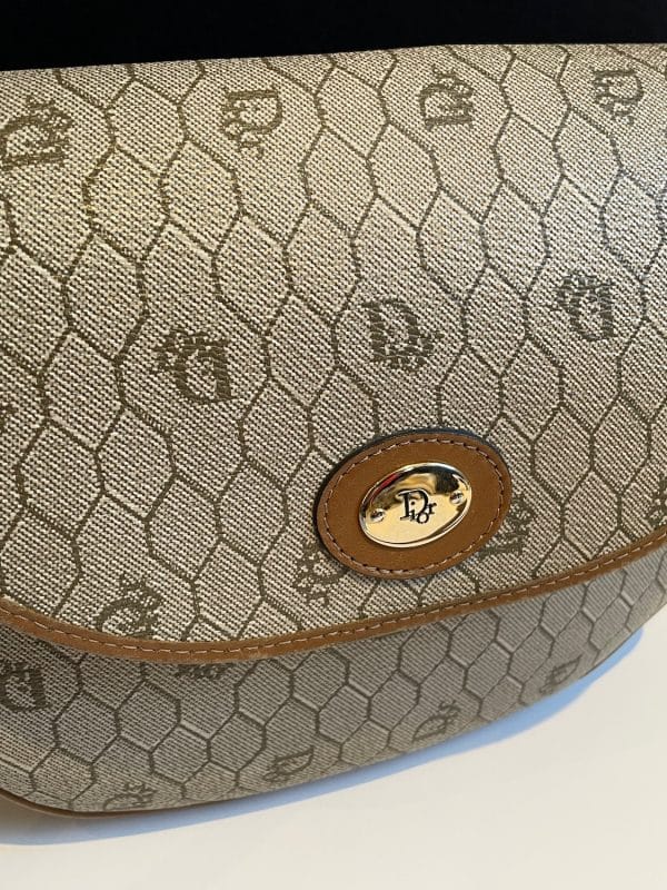 christian dior vintage bobby dior monogram honeycomb shoulder bag c.1990s