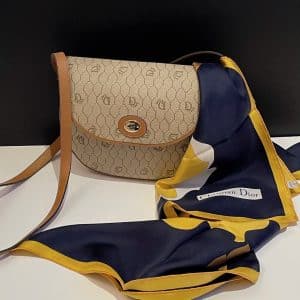 christian dior vintage bobby dior monogram honeycomb shoulder bag c.1990s