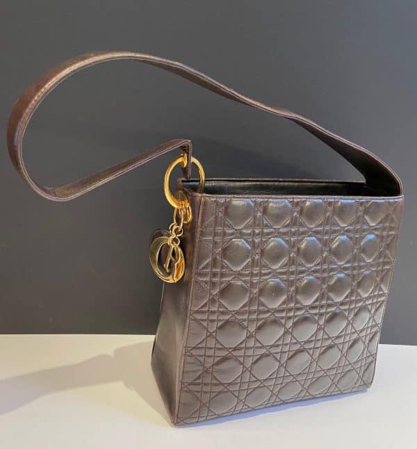 christian dior vintage cannage quilted bag gold dior charms