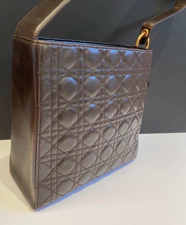 christian dior vintage cannage quilted lambskin bag gold dior charms