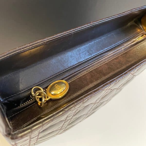 christian dior vintage cannage quilted bag gold dior charms