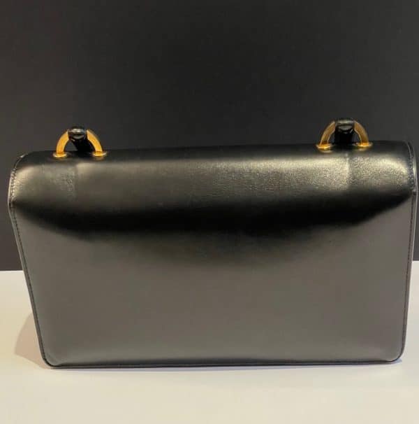 hermÈs vintage box calf leather black bag 1952
