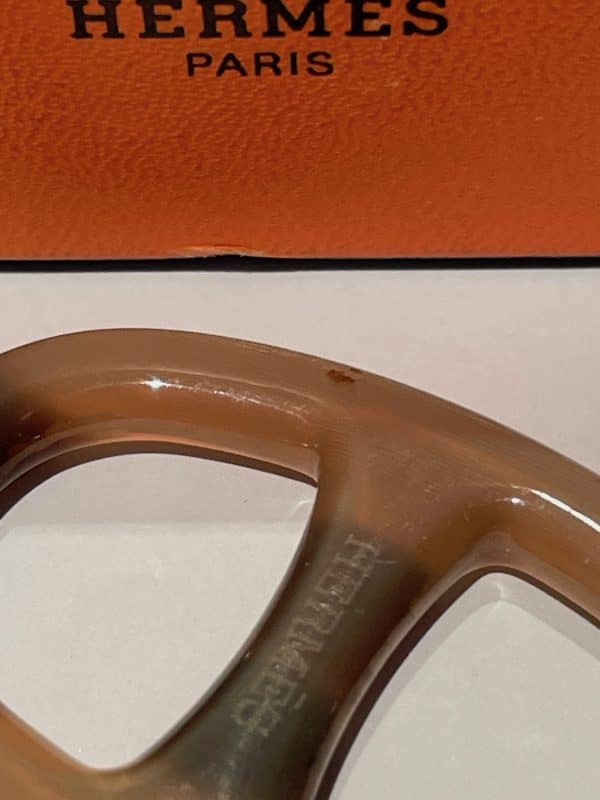 hermÈs vintage horn chaine d'ancre scarf ring c.1990 w/box