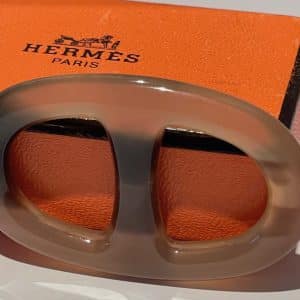 hermÈs vintage horn chaine d'ancre scarf ring c.1990 w/box