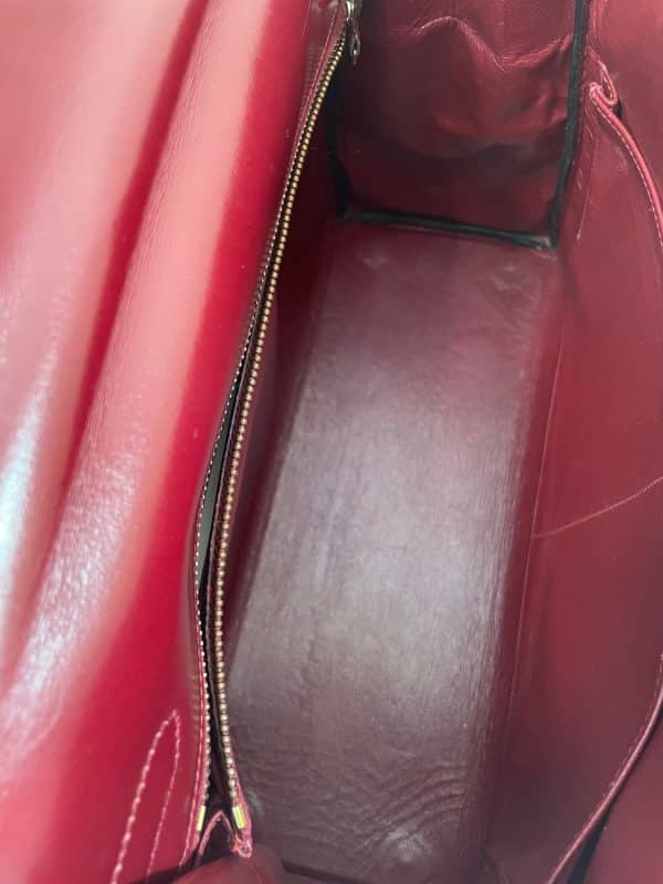 hermÈs vintage kelly 28 burgundy bordeaux box calfskin ghw iconic 1987