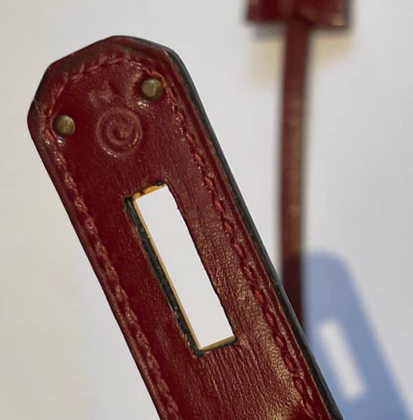 hermÈs vintage kelly 28 burgundy bordeaux box calfskin ghw iconic 1987