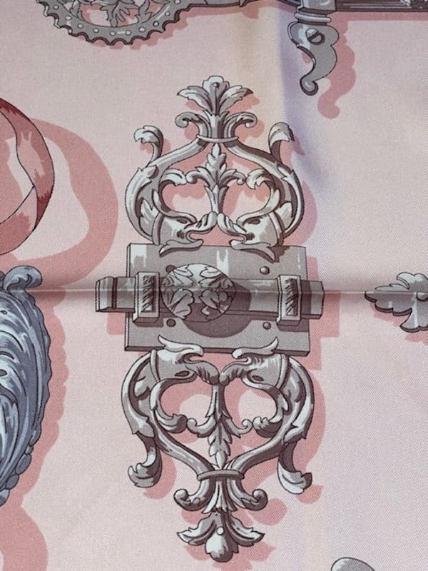 hermÈs vintage silk scarf ferronnerie by caty latham 1970 w/box