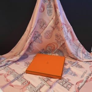 hermÈs vintage silk scarf ferronnerie by caty latham 1970 w/box