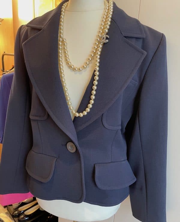 saint laurent rive gauche ysl vintage navy blazer catwalk c.1970 1980