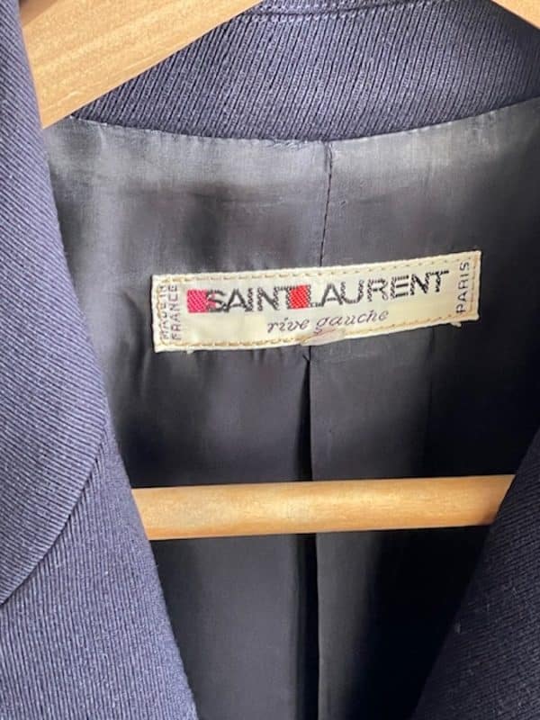 saint laurent rive gauche ysl vintage navy blazer catwalk c.1970 1980