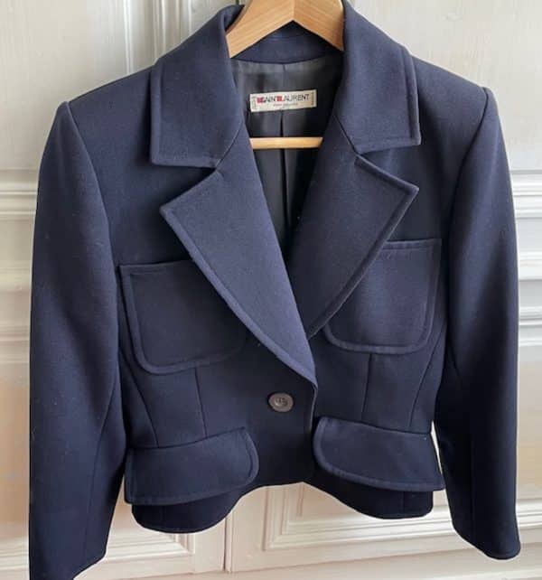 saint laurent rive gauche ysl vintage navy blazer catwalk c.1970 1980
