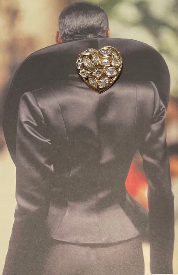 yves saint laurent haute couture heart shaped brooch pin by robert goossens 1983