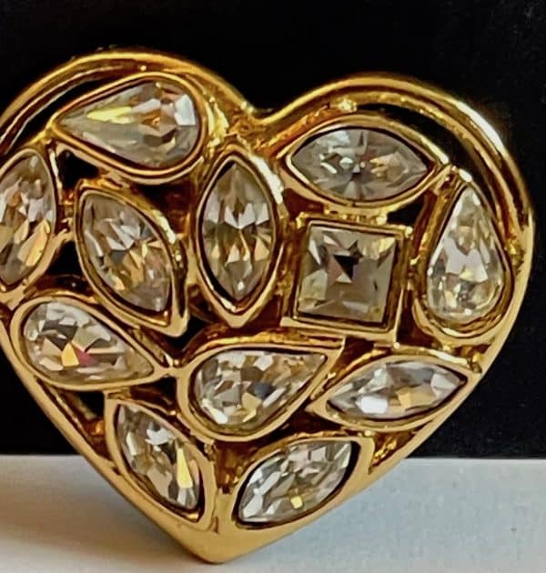 yves saint laurent haute couture heart shaped brooch pin by robert goossens 1983