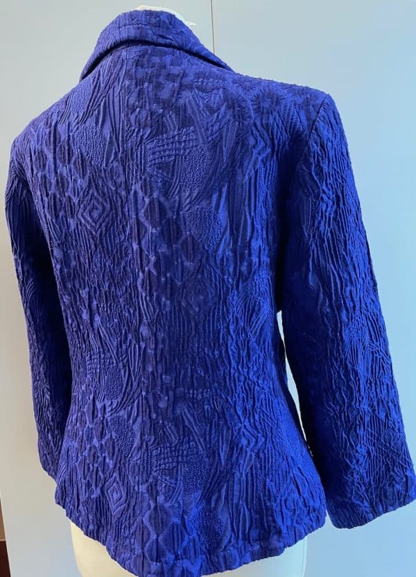 yves saint laurent rive gauche 80s blue floral embroidered quilted jewels jacket vintage