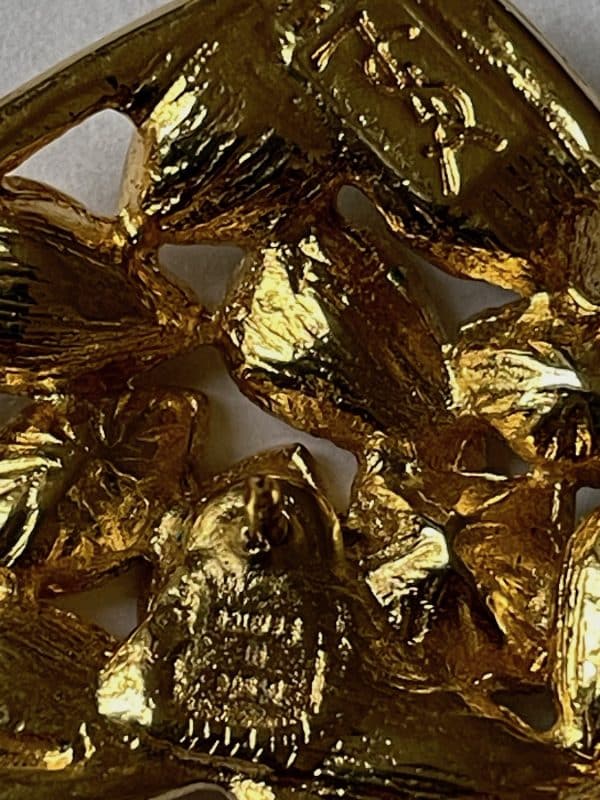 yves saint laurent vintage heart brooch pin by robert goossens c.1980 1990