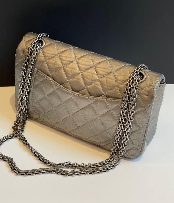 chanel aged calfskin quilted reissue 2.55 double flap bag c.2012
