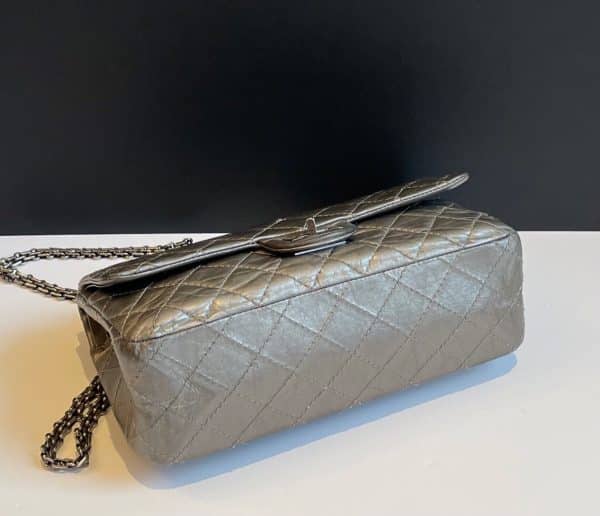 chanel aged calfskin quilted reissue 2.55 double flap bag c.2012