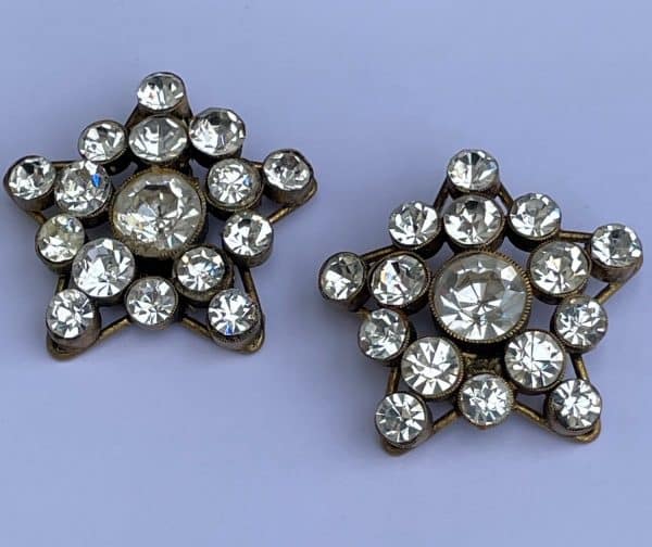 chanel vintage by goossens earrings star comète crystal diamond cut style c. 1984 w/box