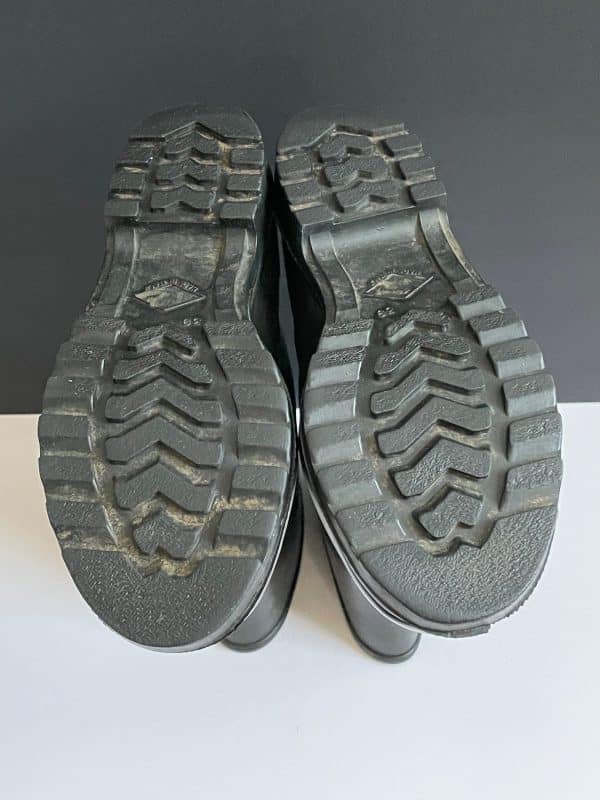 chanel wellington cc logo black rubber chanel boots fall winter c.1980