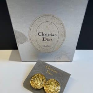 christian dior vintage cd monogram earrings c.1980s