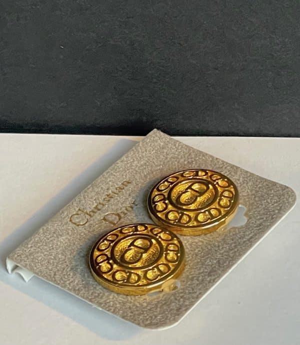 christian dior vintage cd monogram earrings c.1980s
