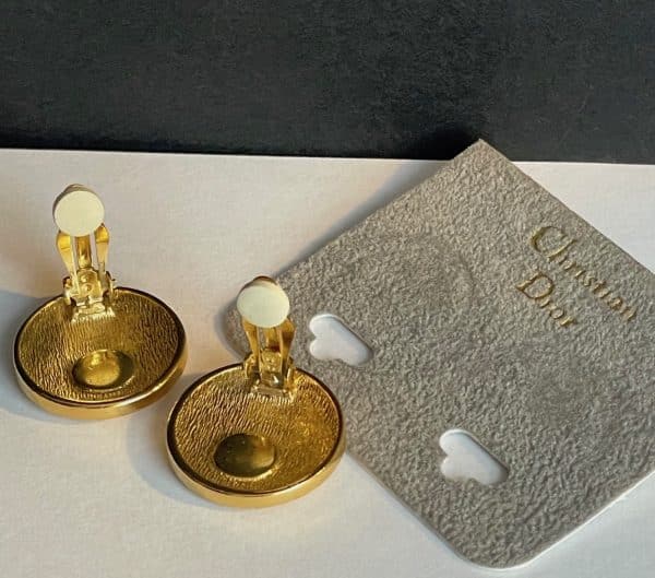 christian dior vintage cd monogram earrings c.1980s