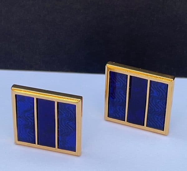 christian dior vintage gold plated oversized large blue earrings c. 1970s 1980