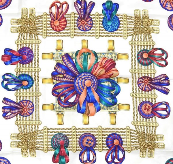 hermÈs vintage silk scarf les rubans du cheval red by joachim metz 1993 w/box