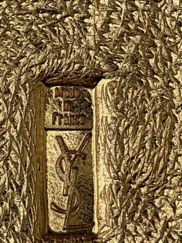 yves saint laurent vintage chain necklace ysl logo pendant medallion & hearts c.1990