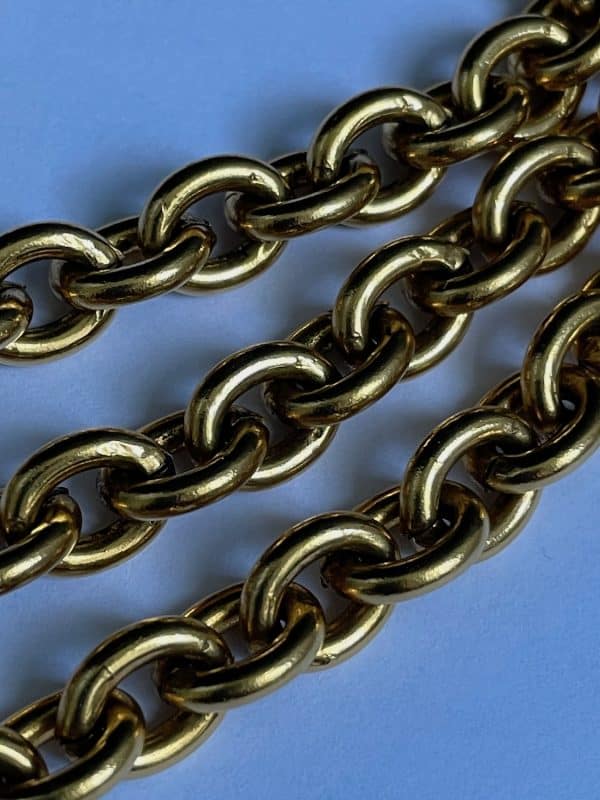 chanel vintage cc logo quilted triple strand cable link chain belt 1981 w/box