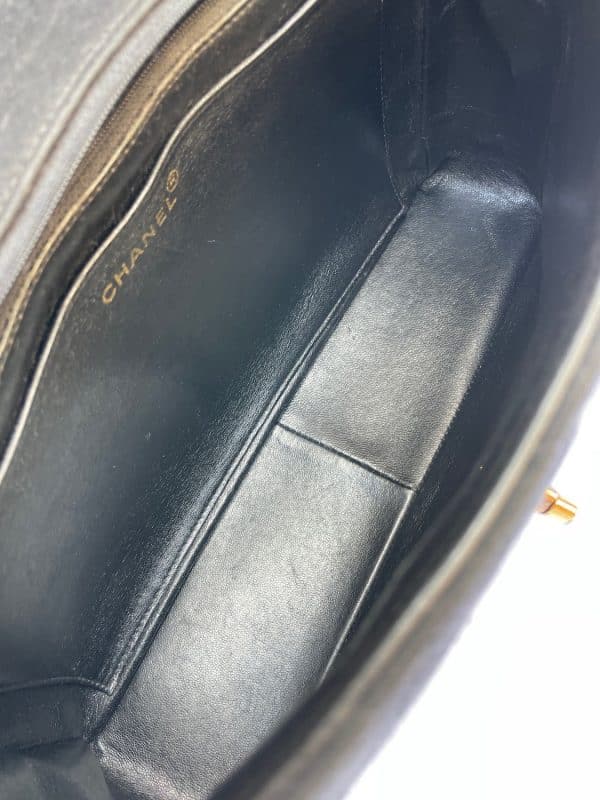 chanel vintage maxi jumbo timeless diamond quilted cc logo black bag 1996