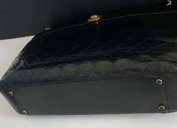 chanel vintage quilted lambskin double shoulder gst tote shopping bag c.1990s