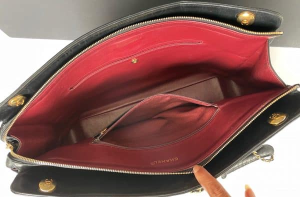 chanel vintage quilted lambskin double shoulder gst tote shopping bag c.1990s