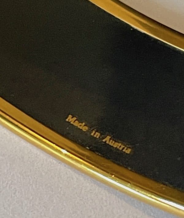 hermÈs 1976 large bracelet multi "sangles straps' print 18k gold plated vintage w/box