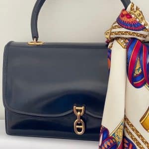 hermÈs vintage calf box leather chaîne d'ancre gold hardware bag w/box c.1960s