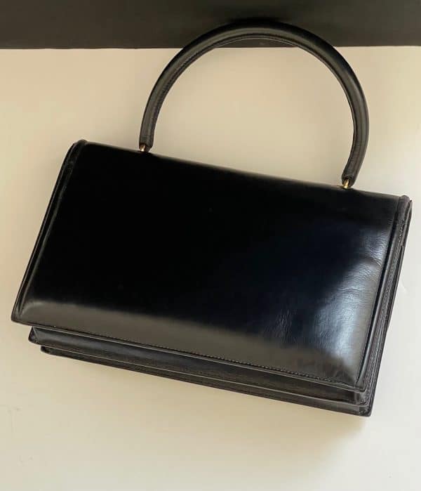 hermÈs vintage calf box leather chaîne d'ancre gold hardware bag w/box c.1960s