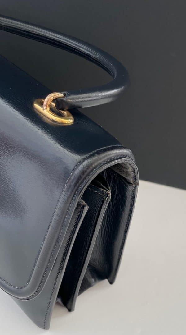 hermÈs vintage calf box leather chaîne d'ancre gold hardware bag w/box c.1960s