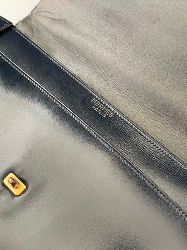 hermÈs vintage calf box leather chaîne d'ancre gold hardware bag w/box c.1960s