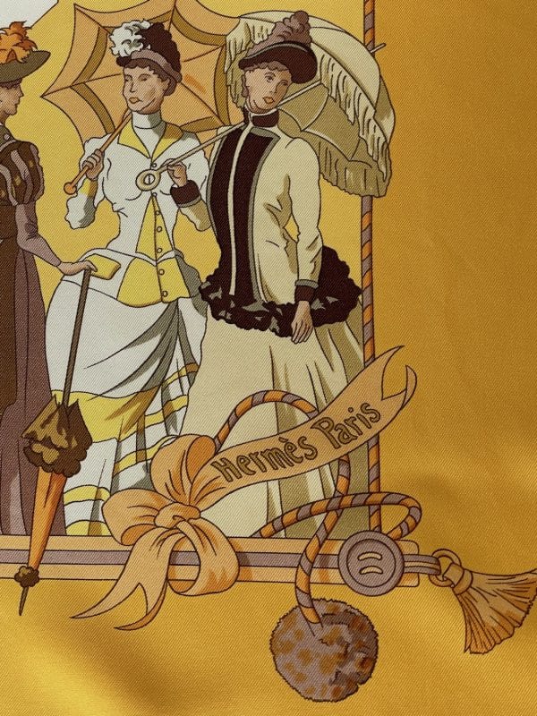 hermÈs vintage silk scarf ombrelles et parapluies by hubert de watrigant 1998 w/box